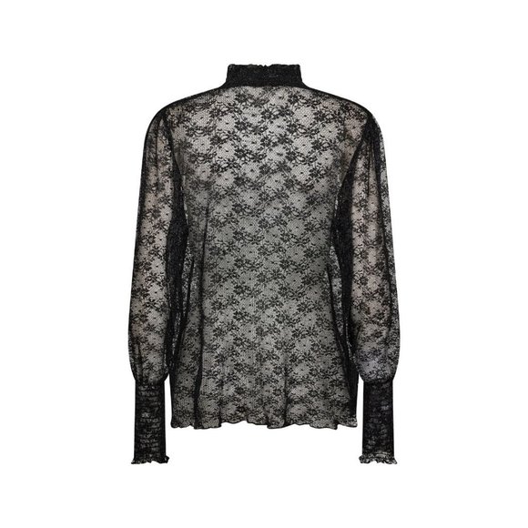 NWT SOYA CONCEPT Vallie Black Lace Longsleeve Top - Picture 4 of 5